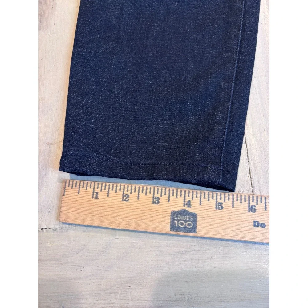 Eileen Fisher Women's Dark Wash Pull On Slim Straight Jeans Blue Sz M Minimalist
